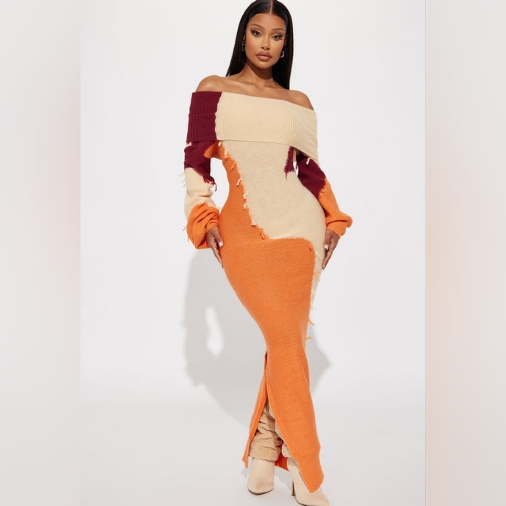 Colorblock Sweater Dress